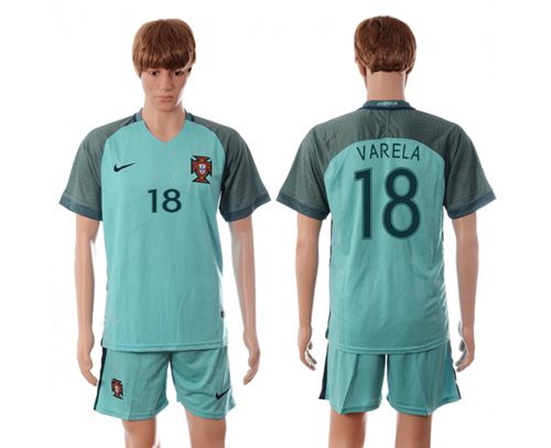 Portugal #18 Varela Away Soccer Country Jersey